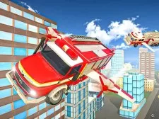 Flying Fire Truck Driving Sim